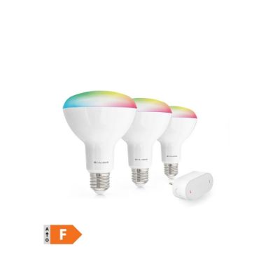 Pack de démarrage Ampoule Connectée E27 Graduable avec Passerelle – 3x Led E27 connectés – 850 Lumen – 8 Watts - Caliber HBT-BR30-STARTPACK