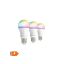 Image de Ensemble de 3 ampoules LED E27 RGB Graduables – 3x ampoules LED A19 Poire connectées – 850 Lumen – 8 Watts – Avec App - Caliber HBT-E27-3PACK