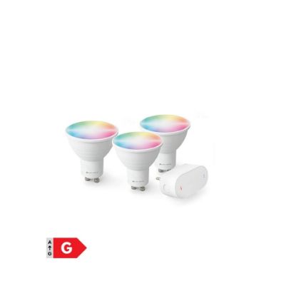 Image de Pack de démarrage GU10 Lampe connectée graduable avec passerelle – 3x spots RGB Led connectés – 300 Lumen – 5 Watts - Caliber HBT-GU10-STARTPACK