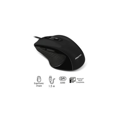 Picture of Souris filaire, ergonomique, noire 6 boutons, 800-1600DPI, USB - ADVANCE 6D SHAPE