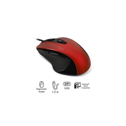 Picture of Souris filaire, ergonomique, rouge 6 boutons, 800-1600DPI, USB - ADVANCE 6D SHAPE