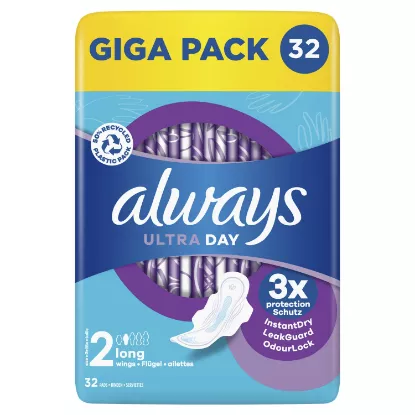 Serviette Hygiènique Long Ultra Day ALWAYS (Giga Pack 32 serviettes)