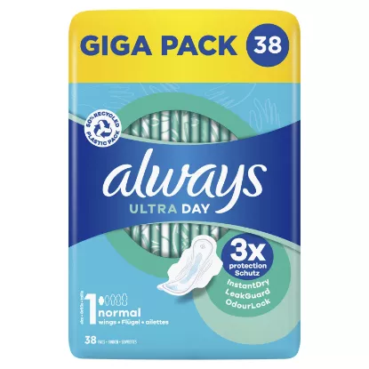 Serviette Hygiènique Taille 1 Normal Ultra Day ALWAYS (Giga Pack 38 serviettes)