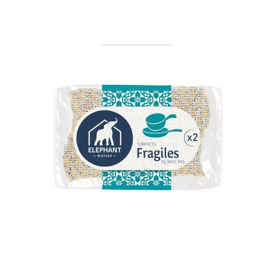 Image de Éponge grattante surfaces fragiles x2 - Eléphant