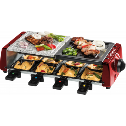 TECHWOOD Raclette 8 Personnes Grill & Pierre de Cuisson