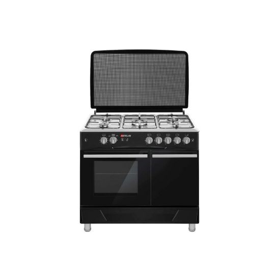 Picture of Cuisinière 5 feux gaz + four électrique 57L 60x90cm - Merlin M-6090EB-B - noir