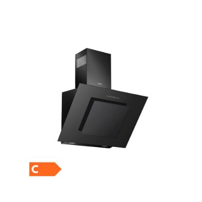 Picture of Hotte décorative murale inclinée 60cm 512m3/h - Merlin M-HOT60-VN - Verre noir