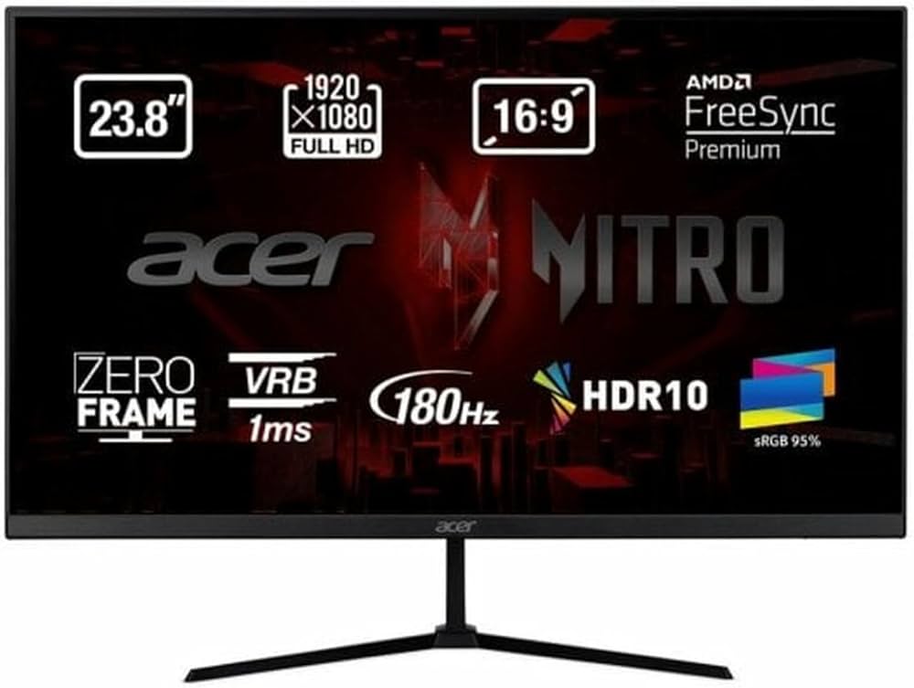 Ecran Gaming 23,8" ACER NITRO QG240Y S3 Full HD IPS 180Hz 1ms DR10 HDMI