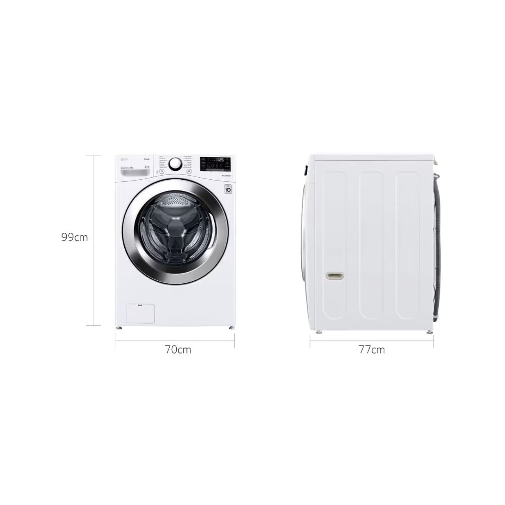 Lavatrice Frontale LG F51P12WH Da 15 Kg, 127 Litri, Bianca – Ampia Capacità