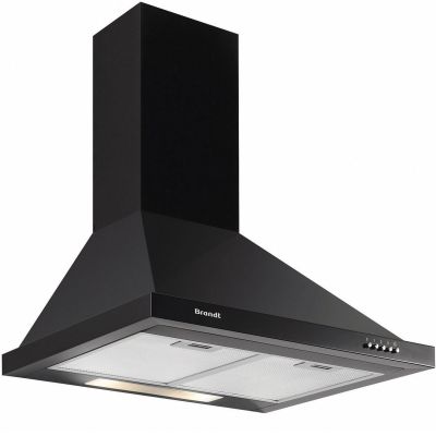 Hotte décorative murale 60cm 604m3/h - Brandt AD1006B - Noir