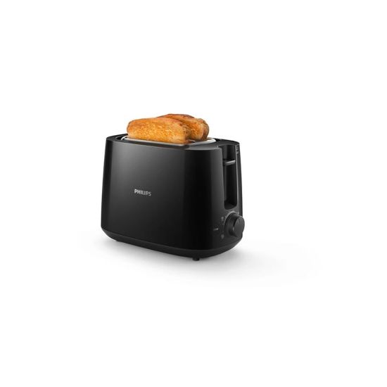 Image de Grille-pain 2 tranches, fente large - Philips Collection Daily - HD2581/90 - noir