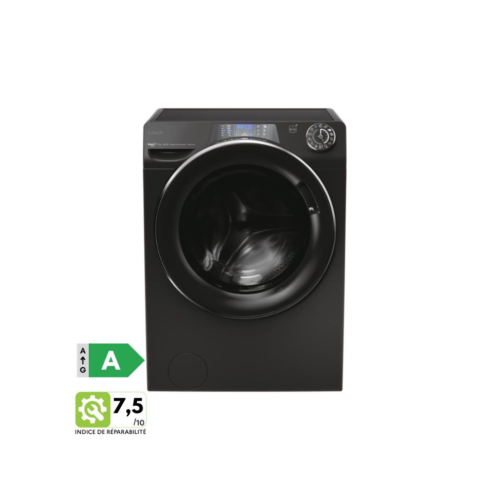 Lave-linge hublot 9kg 1400tr/min Connecté Vapeur Candy RapidÓ PRO - RP496BWMBCB/1-S