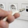 Image de CORDON TV MÂLE/MÂLE 9,52MM BLANC 10M + ADAPTATEUR FEMELLE