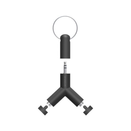 Doubleur jack 3,5 mm format porte-clés noir - Greene GR5007