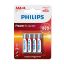Image de Piles AAA LR03 - lot de 4 - Philips LR03P4B/10