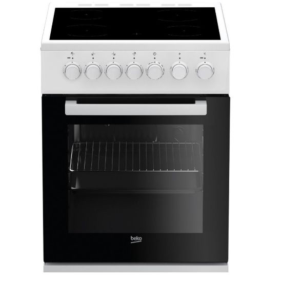 Image de Cuisinière vitrocéramique 60l | 4 feux | Blanc 5800W 50cm | BEKO FSS57100GW