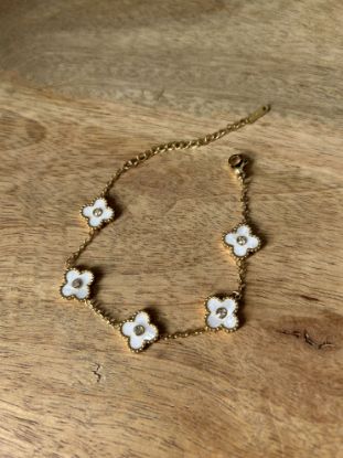 Image de Bracelet fleurs nacrées – Acier Inoxydable