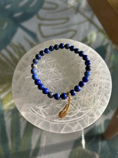 Picture of Bracelet Lapis Lazuli  & Plume Dorée