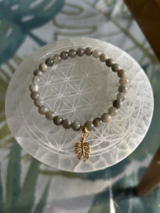 Image de Bracelet Labradorite & Feuille Monstera