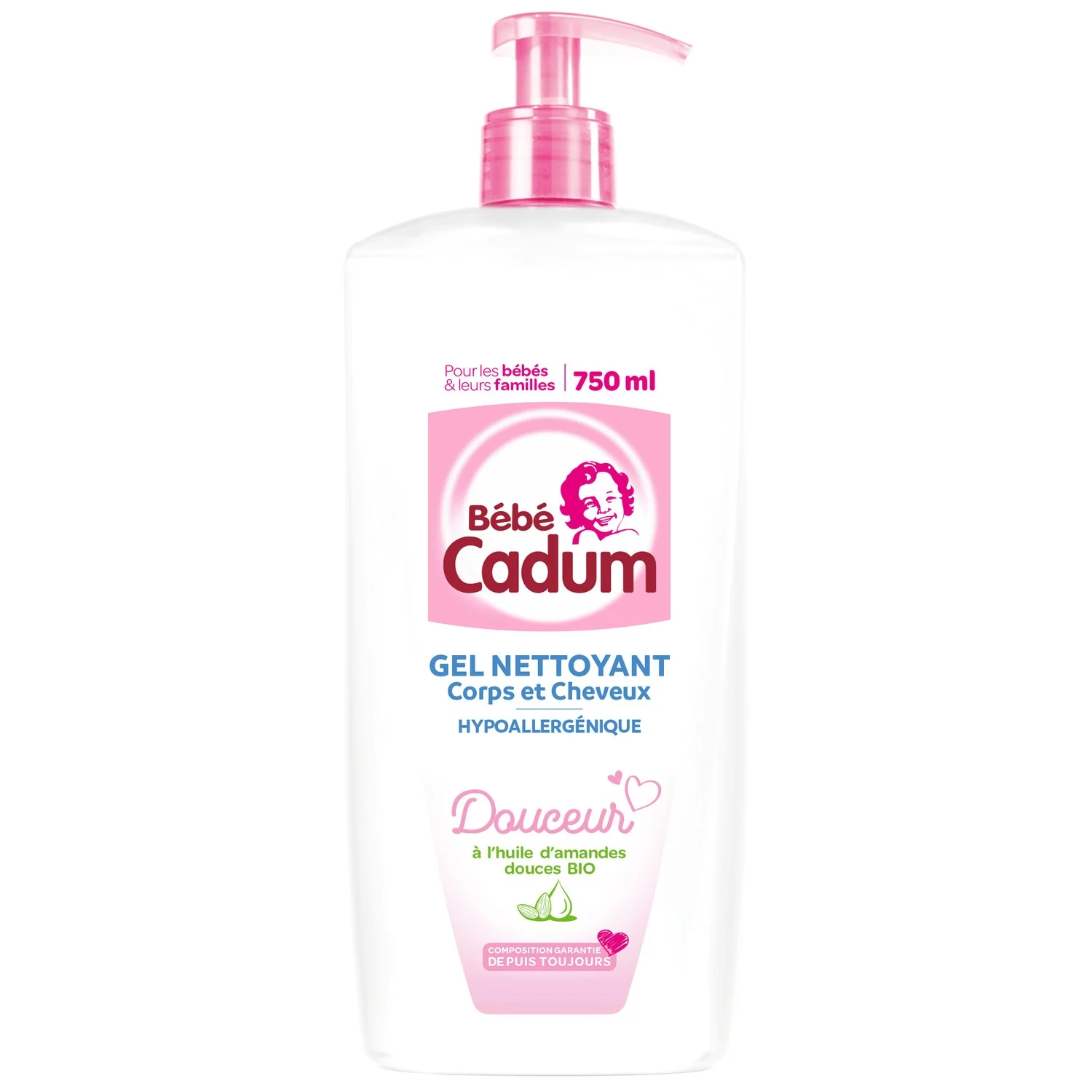 6x Gel Lavant Corps & Cheveux Douceur Cadum, 750mL