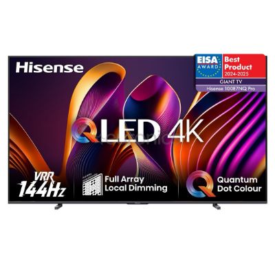 Téléviseur Hisense QLED 100E7NQ PRO – 100” (254 cm) – 4K UHD 120hz – Dolby Vision IQ & Atmos – HDMI 2.1 – Smart TV VIDAA U 7.6