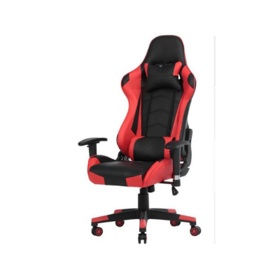 Fauteuil Gamer RALLY – Ergonomique – Dossier haut réglable – Accoudoirs 2D – Coussin lombaire et appui-tête – Noir/Rouge