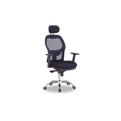 Fauteuil de bureau JIMMY – Ergonomique – Dossier haut résille – Accoudoirs 2D – Mécanisme inclinable 4 positions – Noir