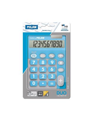 Calculatrice de table MILAN Duo — 10 chiffres — Grandes touches — Double alimentation — Bleu
