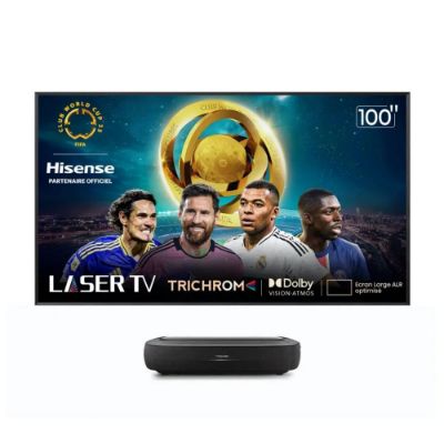 Hisense L9H Laser TV TriChroma 100″ – Projecteur ultra-courte focale 4K HDR, Dolby Vision & Atmos, VIDAA Smart TV, écran ALR inclus