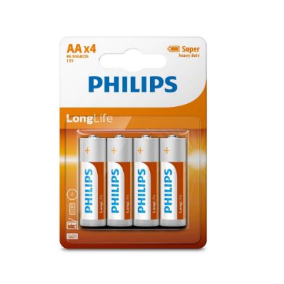 Image de Piles LongLife Philips R6L4B/10 - Lot de 4 piles