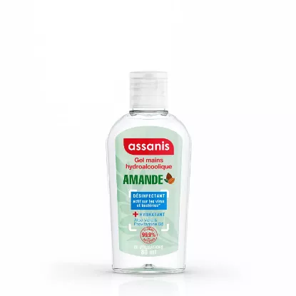 Gel hydroalcoolique parfumé amande - Assanis 80ml