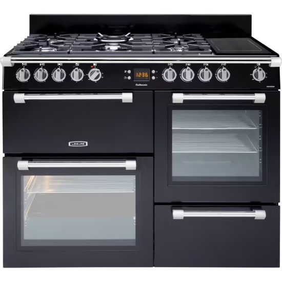 Piano de Cuisson LEISURE Cookmaster CK110F324K – 110 cm, 5 Feux Gaz + Plancha, 3 Cavités, Noir