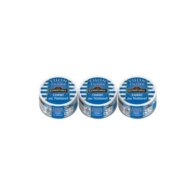 THON ENTIER au naturel 100% filets - Connétable - Lot de 3 x 200g