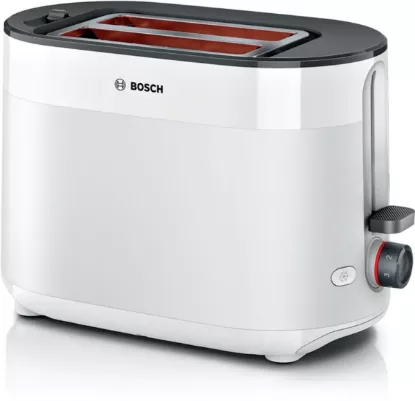 Grille-pain BOSCH TAT2M121 - 2 fentes, 950W, décongélation et réchauffe viennoiseries