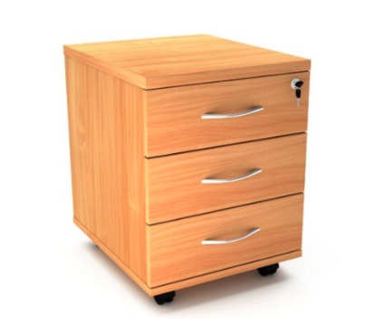 Caisson mobile pour bureau - bois hêtre - 3 tiroirs