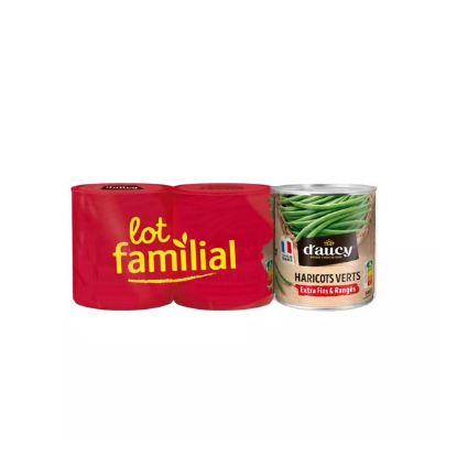Haricots verts Extra fins - D'Aucy - Lot de 3x400g