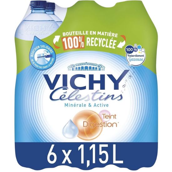 Image de Eau Minérale Naturelle Vichy Célestins - Pack de 6 x 1,15L