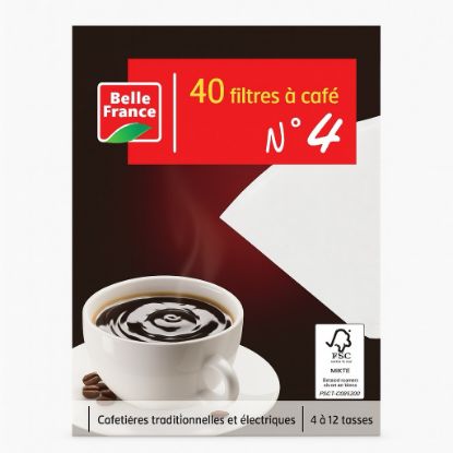 Filtre à café n°4 - 40 filtres Belle France