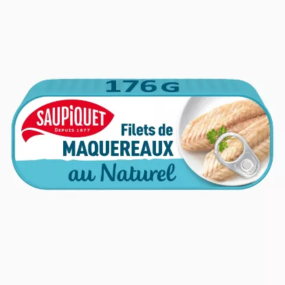 Saupiquet – Filets de maquereaux au naturel – Boîte ~95 g net égoutté