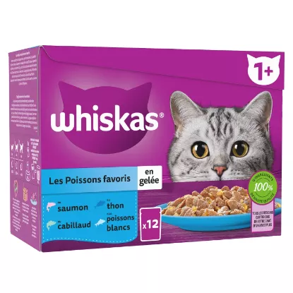Whiskas – Les Poissons favoris en gelée – Lot 12 × 85 g