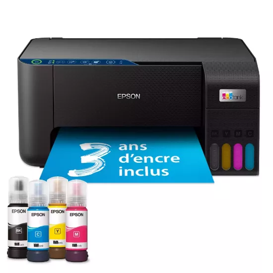 Epson EcoTank ET-2861 – Imprimante multifonctions A4 Wi-Fi avec réservoirs d’encre – Jusqu’à 3 ans d’encre inclus