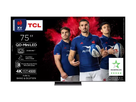 Smart TV TCL 75C89K PREMIUM – TV 75″ 4K QD-Mini LED – 144 Hz – Google TV – Son Bang & Olufsen 90 W