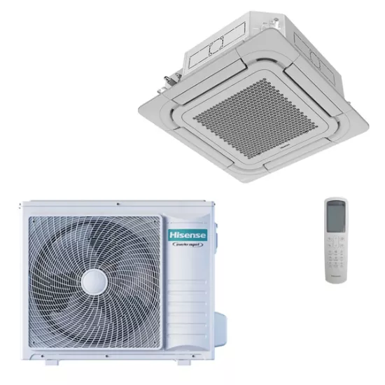 Image de Climatiseur Cassette Réversible Hisense TURBO 24000 BTU – R32, A++/A++, Wi-Fi en Option, Télécommande et Panneau Inclus