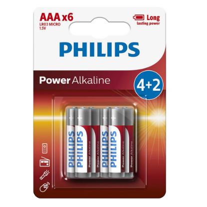 Image de Piles AAA LR03 - lot de 4+2 - Philips LR03P6BP/10