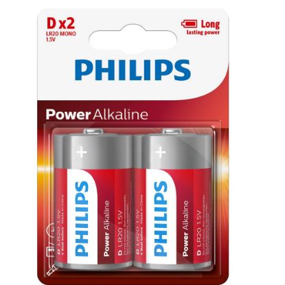 Image de Piles D LR20 - lot de 2 - Philips LR20P2B/10