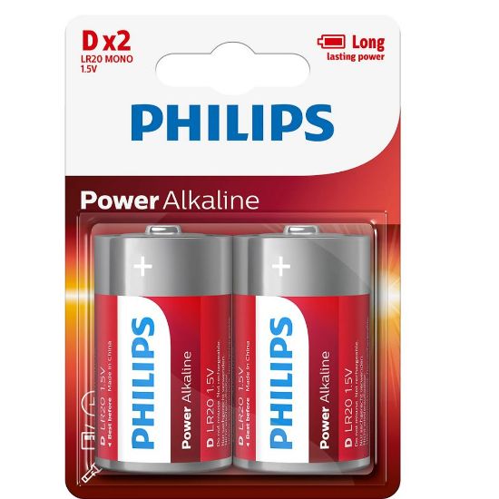 Image de Piles D LR20 - lot de 2 - Philips LR20P2B/10