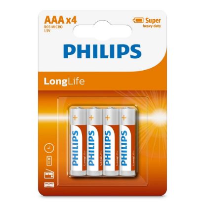 Image de Piles Philips LongLife R03L4B/10 - lot de 4