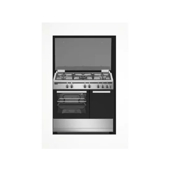 Belford BF-502I – Gazinière Butanette Inox 5 Foyers (Wok) – Four Gaz – 60×90×80 cm