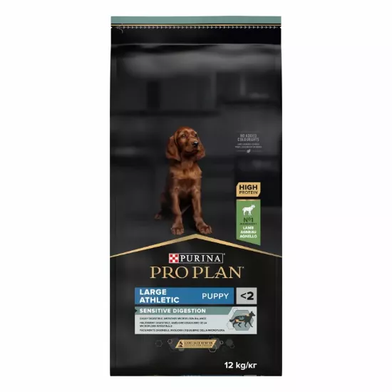 Croquettes pour chiot de grande race Purina PRO PLAN Large Athletic Puppy Sensitive Digestion – Agneau - 12 Kg