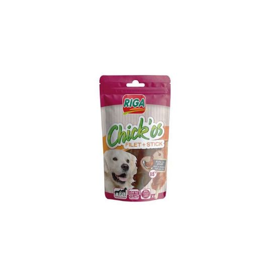 Friandise pour chien Riga Chick’Os Filet + Stick – lot 4 unités (~75 g)